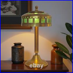 Elegant Art Deco Table Lamp WINDOW GREEN Brass Lamp Table Lamp