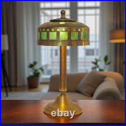 Elegant Art Deco Table Lamp WINDOW GREEN Brass Lamp Table Lamp