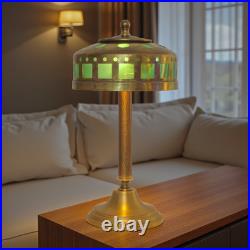 Elegant Art Deco Table Lamp WINDOW GREEN Brass Lamp Table Lamp