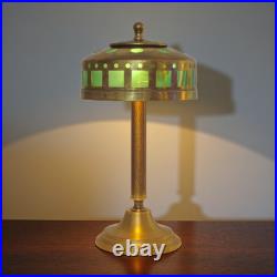 Elegant Art Deco Table Lamp WINDOW GREEN Brass Lamp Table Lamp