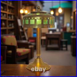 Elegant Art Deco Table Lamp WINDOW GREEN Brass Lamp Table Lamp
