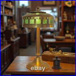 Elegant Art Deco Table Lamp WINDOW GREEN Brass Lamp Table Lamp