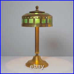 Elegant Art Deco Table Lamp WINDOW GREEN Brass Lamp Table Lamp