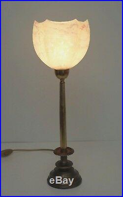 Elegante original Art Deco Art Nouveau Tischlampe Messing Berlin Lampe 1930