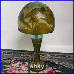 Emile Galle style, blown glass relief Colored glass desk lamp high 18 in exempt