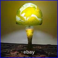 Emile Galle style, blown glass relief Colored glass desk lamp high 18 in exempt