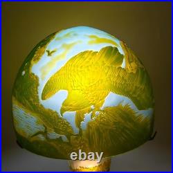 Emile Galle style, blown glass relief Colored glass desk lamp high 18 in exempt