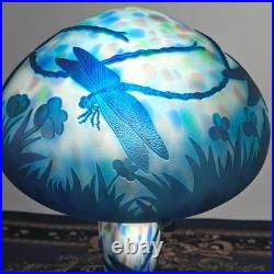 Emile Galle style, blown glass relief Colored glass desk lamp high 19 in exempt