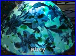 Emile Galle style, blown glass relief glass desk lamp USA tax-exempt