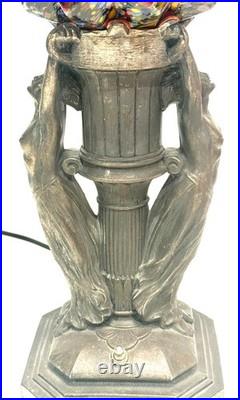 End of Day Splatter Glass Neoclassical Nymph Figurative ART Deco Table Lamp 51c