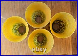 FOUR Antique Pate de Verre Style lampshades Art du France UNSIGNED one AS-IS