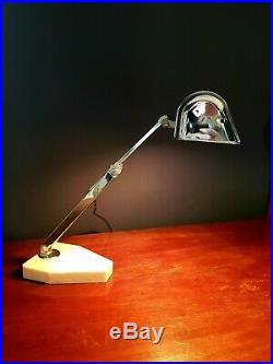 FRENCH ART DECO CHROME DESK LAMP. ARTISINAT FRANCAIS c 1930