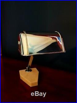 FRENCH ART DECO CHROME DESK LAMP. ARTISINAT FRANCAIS c 1930