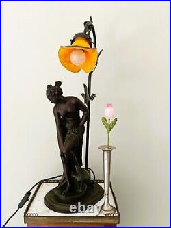 F. Moreau Art Deco Lamp in a Taste