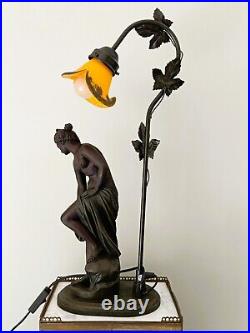 F. Moreau Art Deco Lamp in a Taste