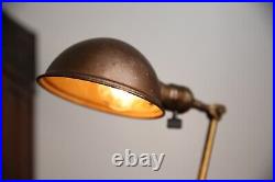 Fairies Desk Lamp Antique Industrial Brass Double Articulating bankers light