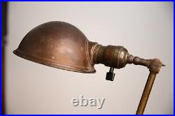 Fairies Desk Lamp Antique Industrial Brass Double Articulating bankers light