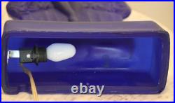 Fantastic and rare vintage cobalt blue glass art deco Fan Dancer lamp Fantastic and rare vintage cobalt blue glass art deco Fan Dancer lamp