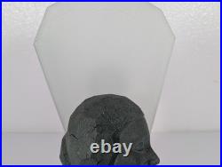 Figural Bust Flapper TV Lamp Antique Art Deco Cast Metal & Glass Vtg Rare