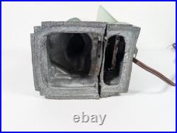 Figural Bust Flapper TV Lamp Antique Art Deco Cast Metal & Glass Vtg Rare