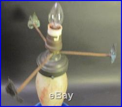 Fine Signed French Art Deco Art Glass Lamp Le Verre Francais c. 1920s antique