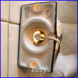 Fitz and Floyd Porcelain White ART DECO LAMP WITH WOMAN WORKS 1980 RARE 8x6x3