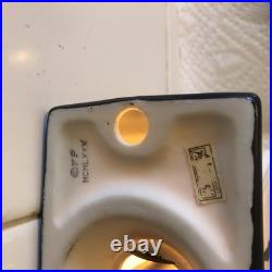 Fitz and Floyd Porcelain White ART DECO LAMP WITH WOMAN WORKS 1980 RARE 8x6x3