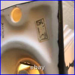 Fitz and Floyd Porcelain White ART DECO LAMP WITH WOMAN WORKS 1980 RARE 8x6x3