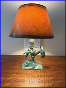 Frank Art 1928 Art Deco Man Cigarette Horse Lamp. Rare! No Shade