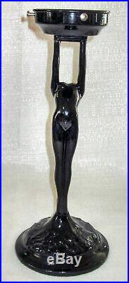 Frankart art deco standing lamp body with up stretched arms black not wired USA