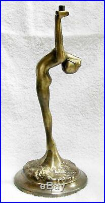 Frankart art deco standing lamp body with up stretched arms brass not wired USA