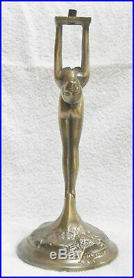 Frankart art deco standing lamp body with up stretched arms brass not wired USA
