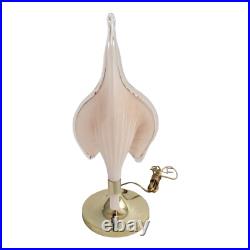 Franko Luce Murano Calla Lily Table Lamp Pink Blown Glass Art Deco Italian Vtg