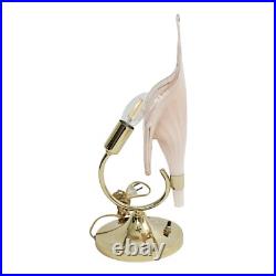 Franko Luce Murano Calla Lily Table Lamp Pink Blown Glass Art Deco Italian Vtg