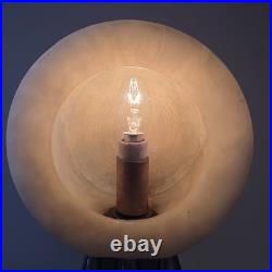 French Art Deco Dual Pierrot Acrobats Table Lamp with Alabaster Globe 1920s-30s