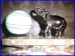 French Art Deco Elephant Mood Lamp Signed Made In France