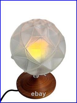 French Art Deco Geometric Sphere Table Lamp MCM