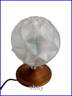 French Art Deco Geometric Sphere Table Lamp MCM