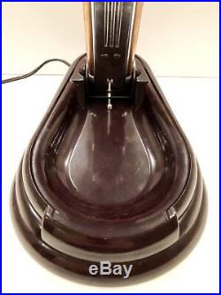 French Art Deco JUMO Bolide Brown Bakelite 1945 STREAMLINED Table Lamp