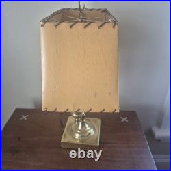 French Art Deco Lamp Includes Shade Yellow Vintage
