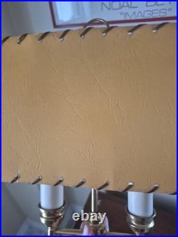 French Art Deco Lamp Includes Shade Yellow Vintage