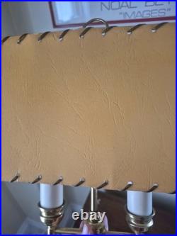 French Art Deco Lamp Includes Shade Yellow Vintage