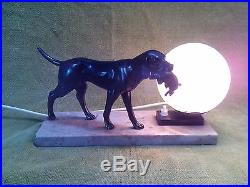 French Art Deco Lamp large dog retriever game dog working lamp original