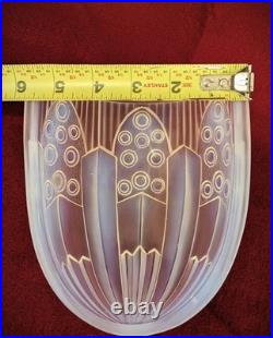 French Art Deco Opaline Glass Chandelier Sconce Shade By G. Leleu #1