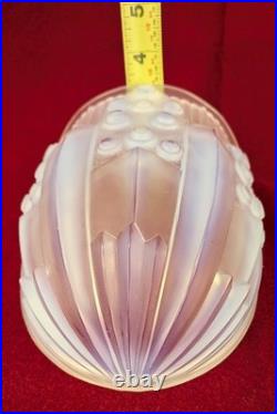 French Art Deco Opaline Glass Chandelier Sconce Shade By G. Leleu #1