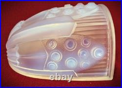 French Art Deco Opaline Glass Chandelier Sconce Shade By G. Leleu #1