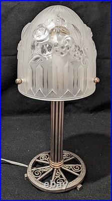 French Art Deco Table Lamp Signed Gilles