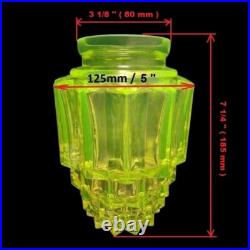 French Art Deco. Vaseline Glass Lamp Shade. For Antique Lamp