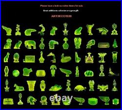 French Art Deco. Vaseline Glass Lamp Shade. For Antique Lamp