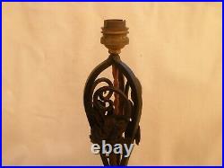French Art Deco Wrought Iron Lamp Foot, Art Nouveau